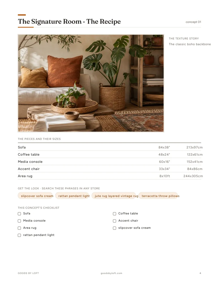 Every recipe page: close-up render, sizes, search phrases