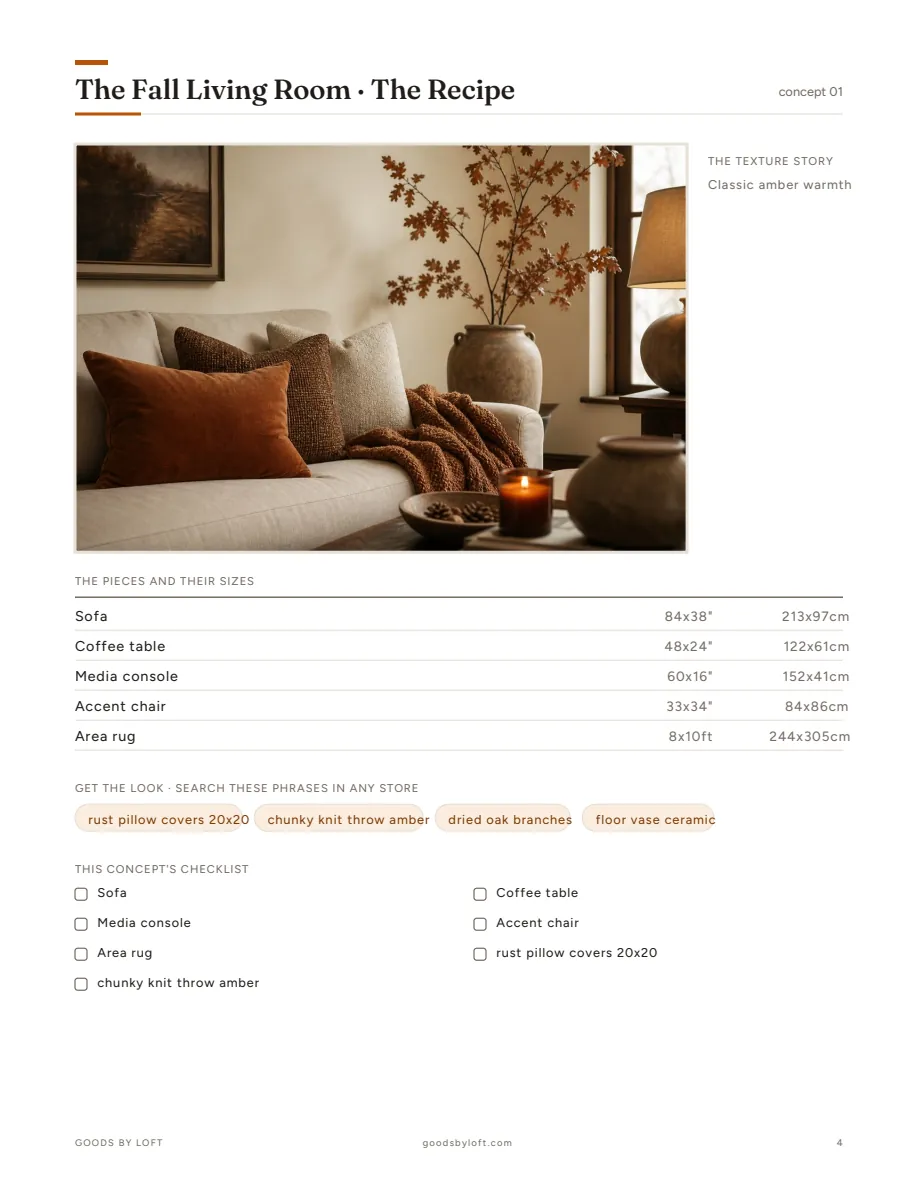 Every recipe page: close-up render, sizes, search phrases