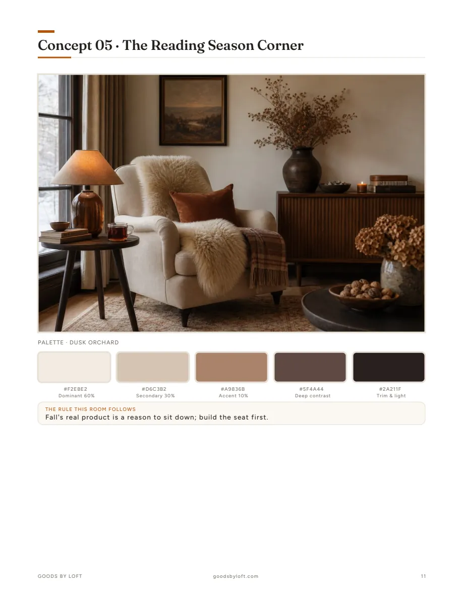 Concept 05: the reading season corner