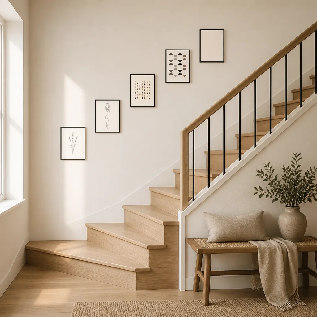 The Staircase Steps layout, hung (render)
