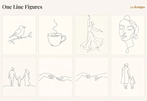 One Line Figures, 22 designs