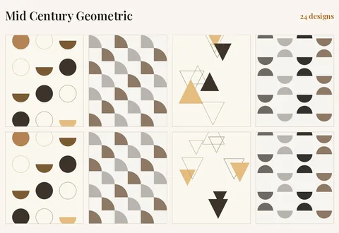 Mid-Century Geometric, 24 designs