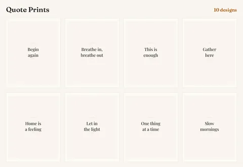 Quote Prints, 10 designs