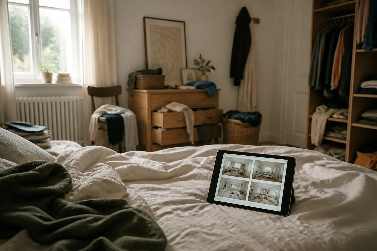 Your saved bedroom pins all share a look you can't name precisely enough to buy (render)