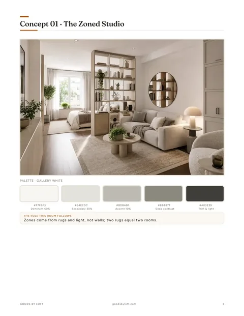 Concept 01: the zoned studio