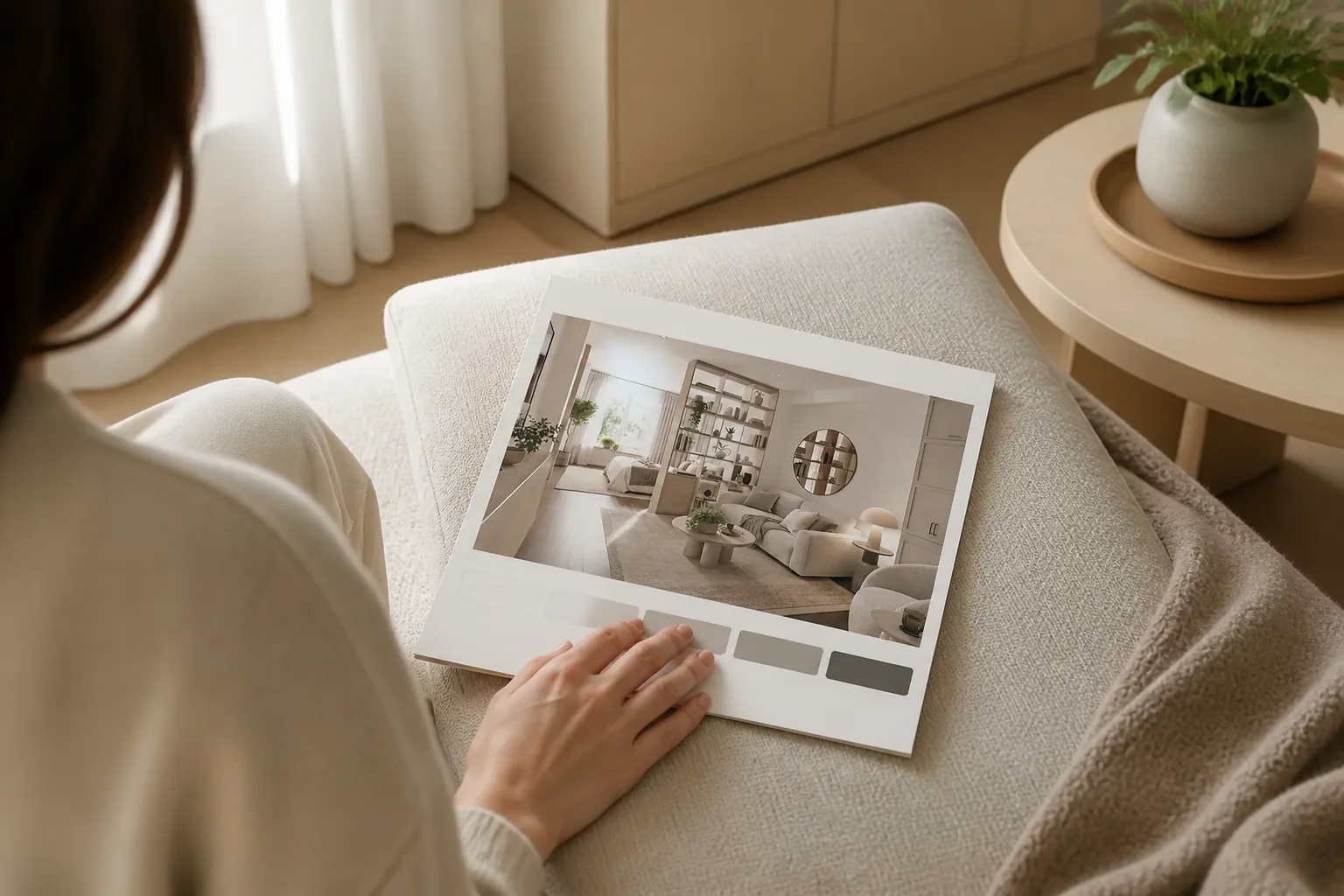 Choose by feeling: the product in use (render)