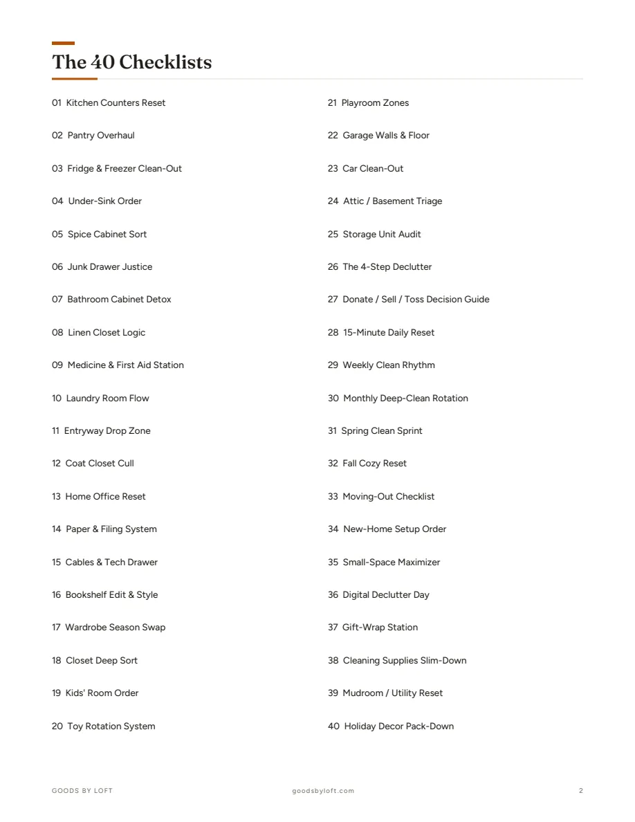40 checklists mapped on one index
